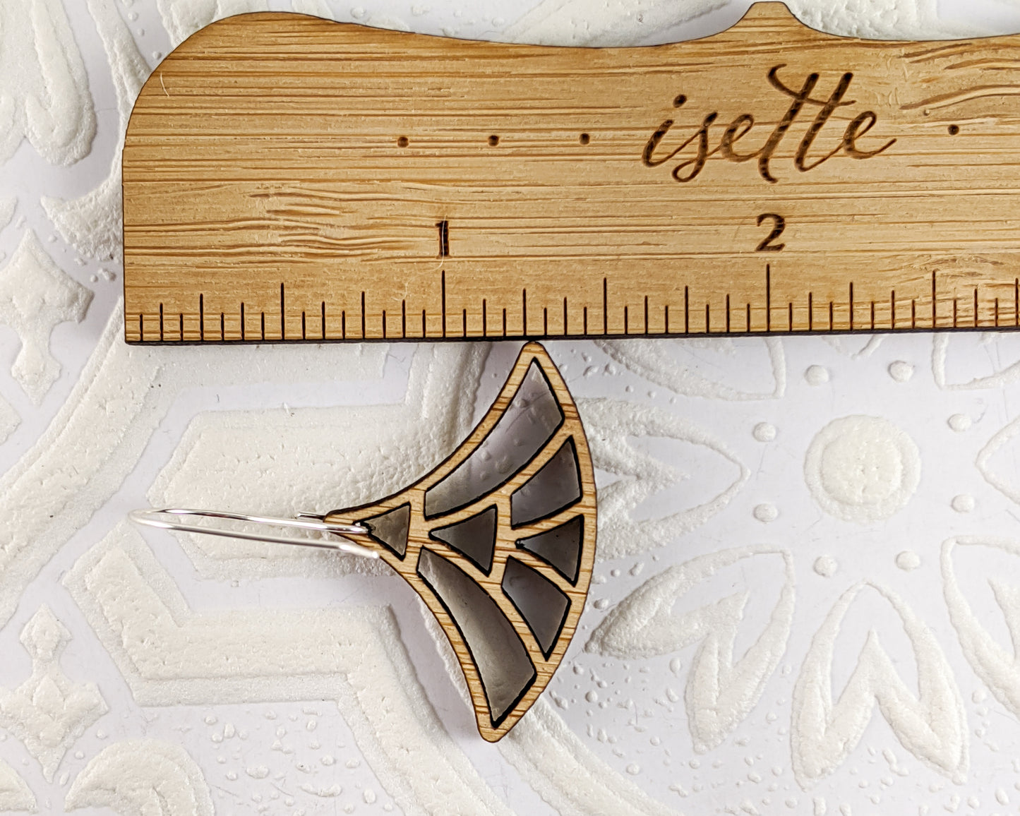 Deco Lotus Earrings, Bamboo