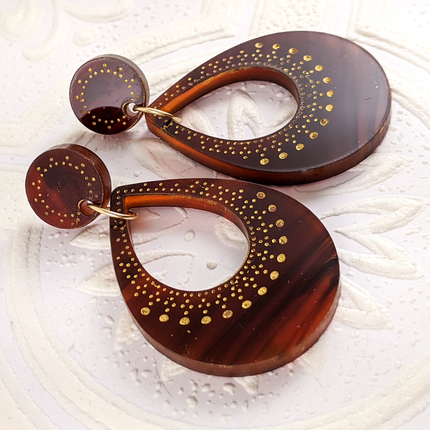 Coucher de Soleil Post Earrings in Faux Tortoiseshell