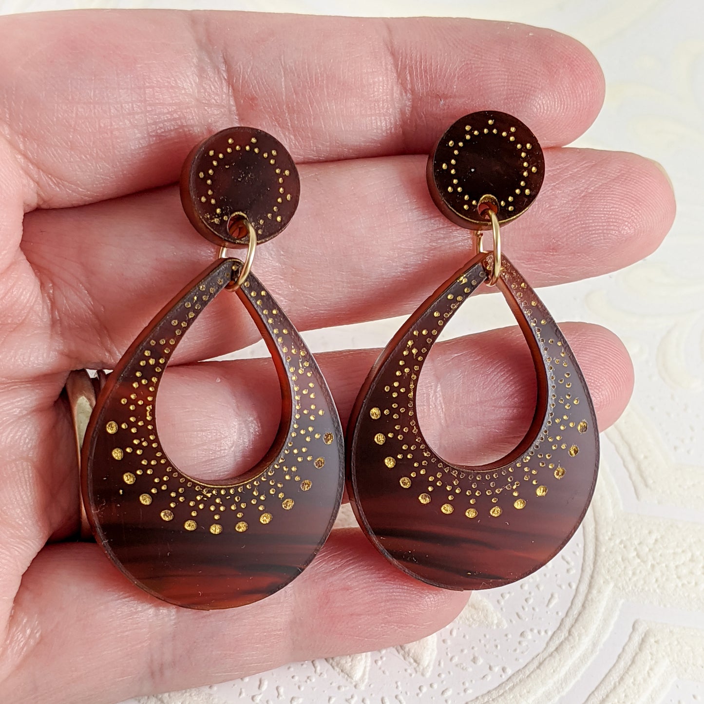 Coucher de Soleil Post Earrings in Faux Tortoiseshell