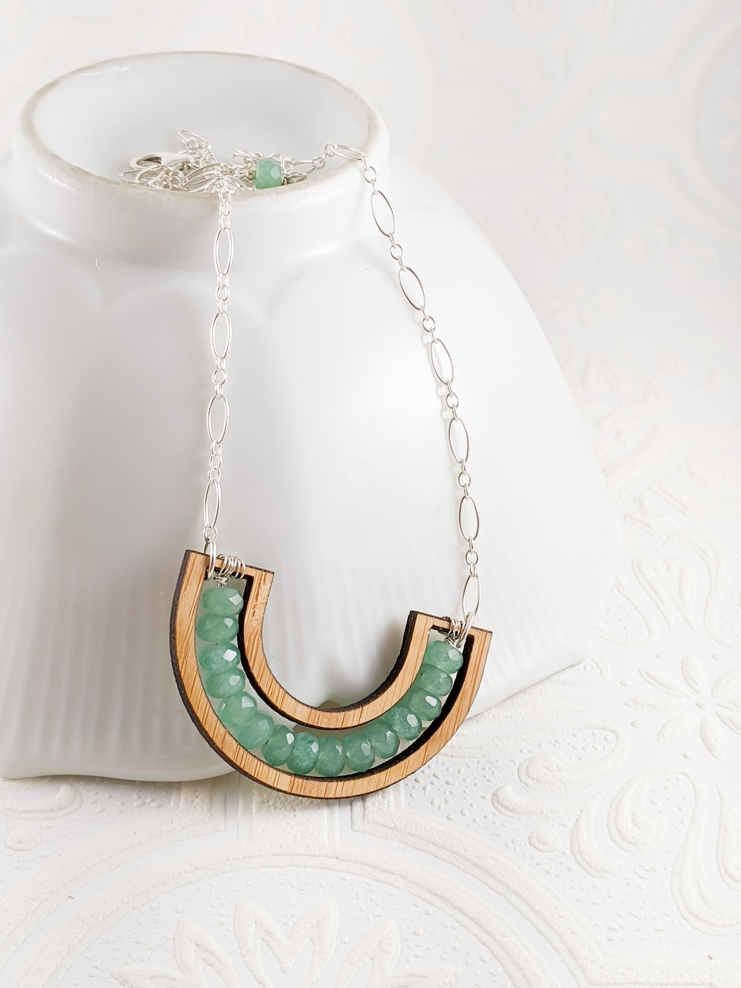 Smile Necklace in Green Aventurine