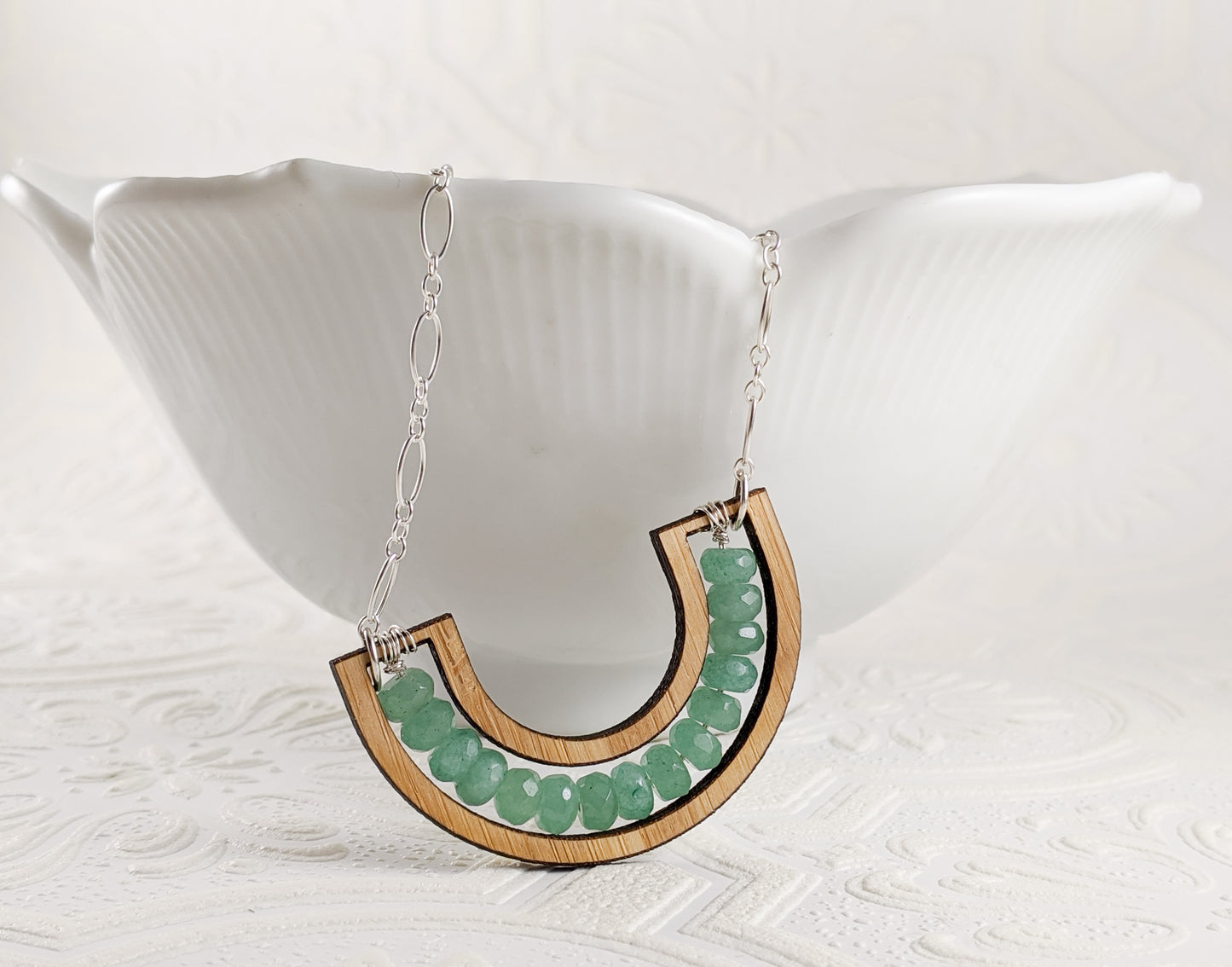 Smile Necklace in Green Aventurine