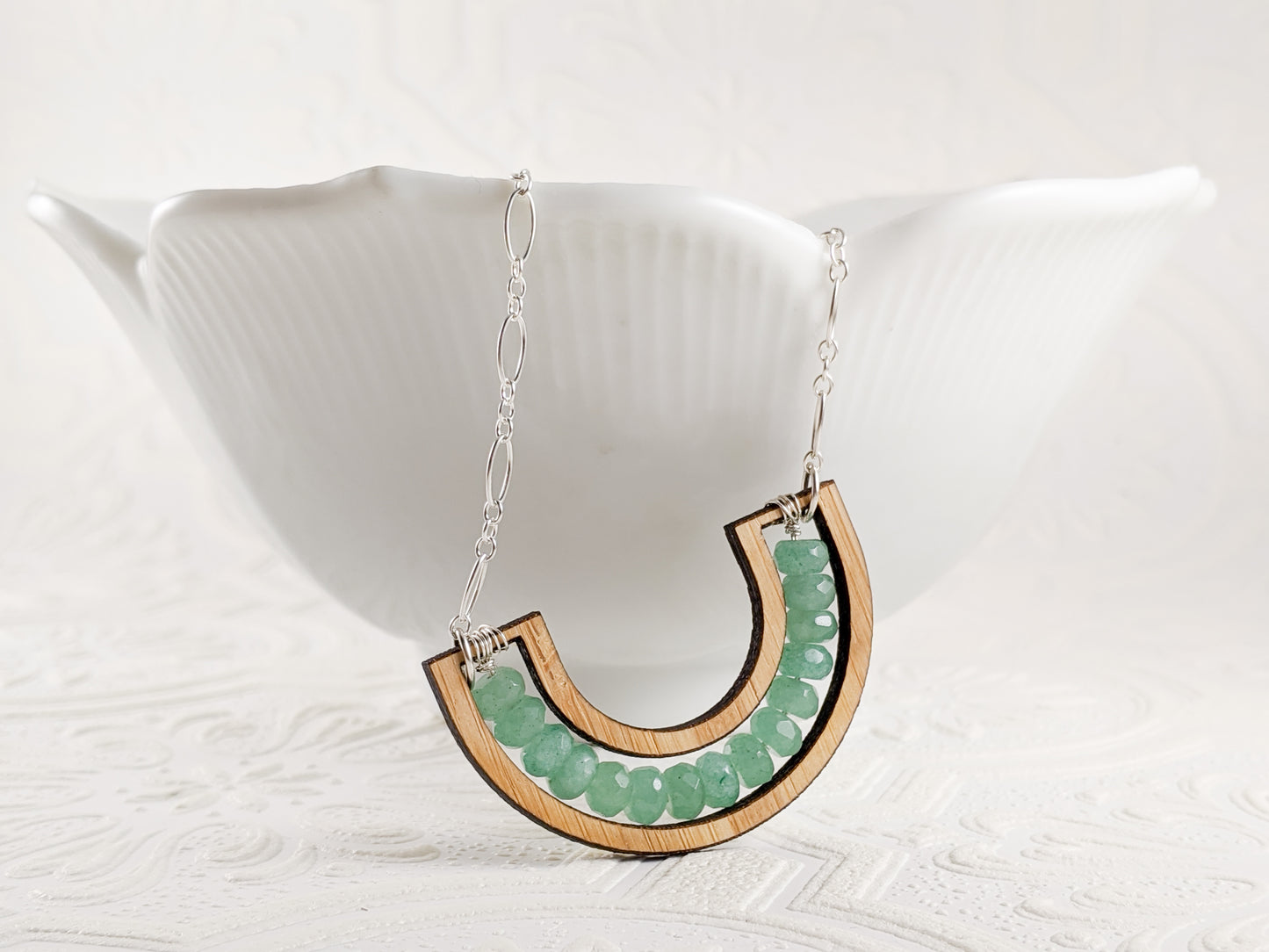 Smile Necklace in Green Aventurine