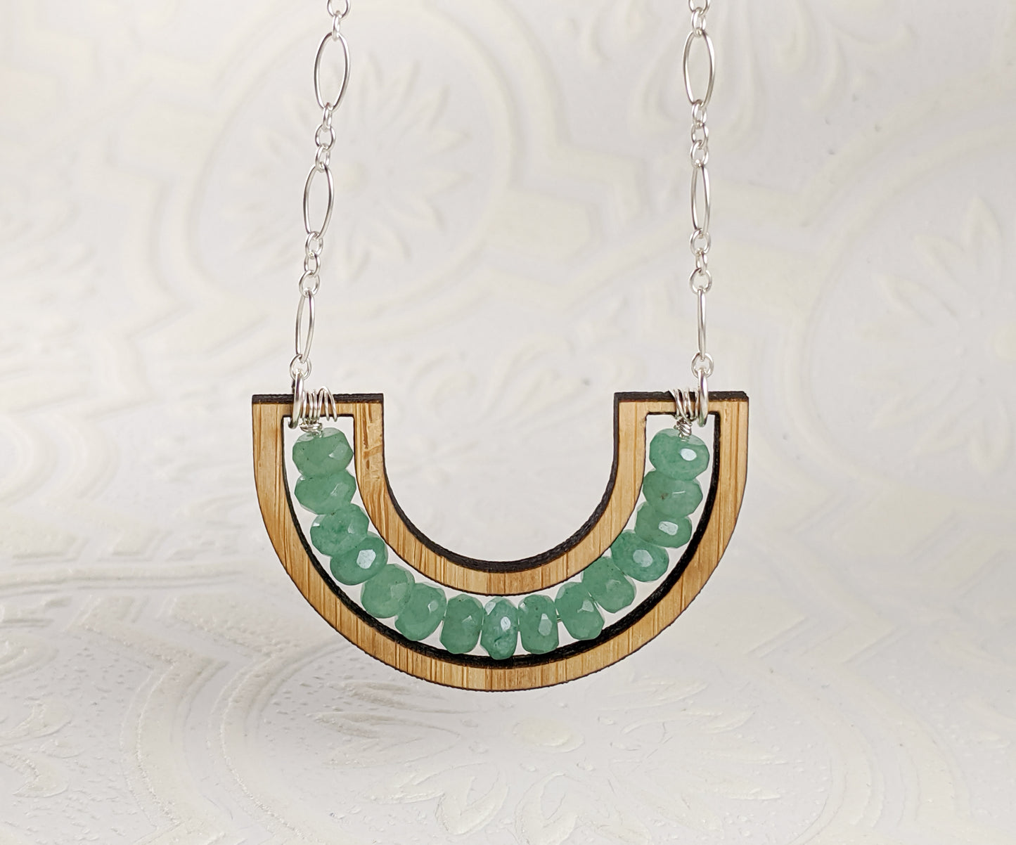Smile Necklace in Green Aventurine