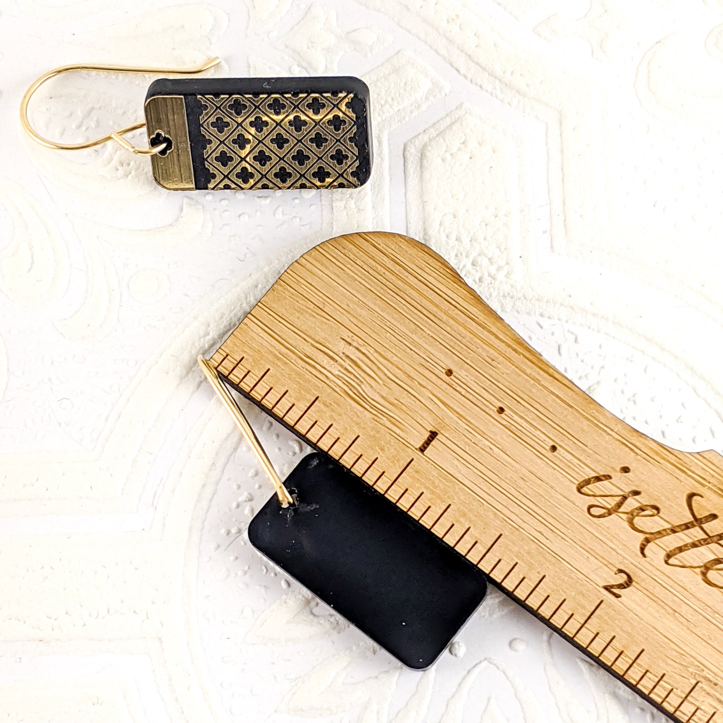 Golden Tab Earrings, Gold