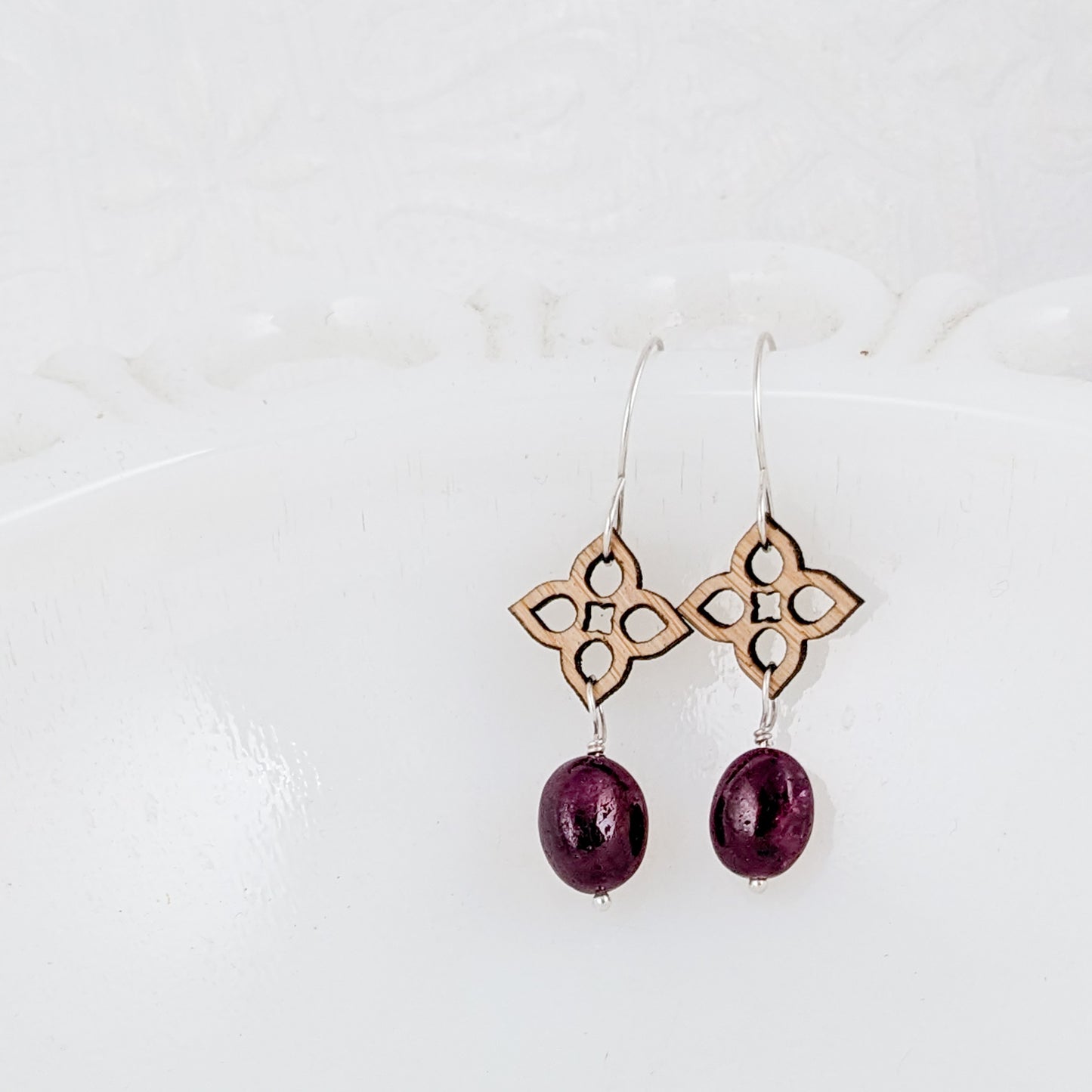 Quadrillium Earrings with Rubies