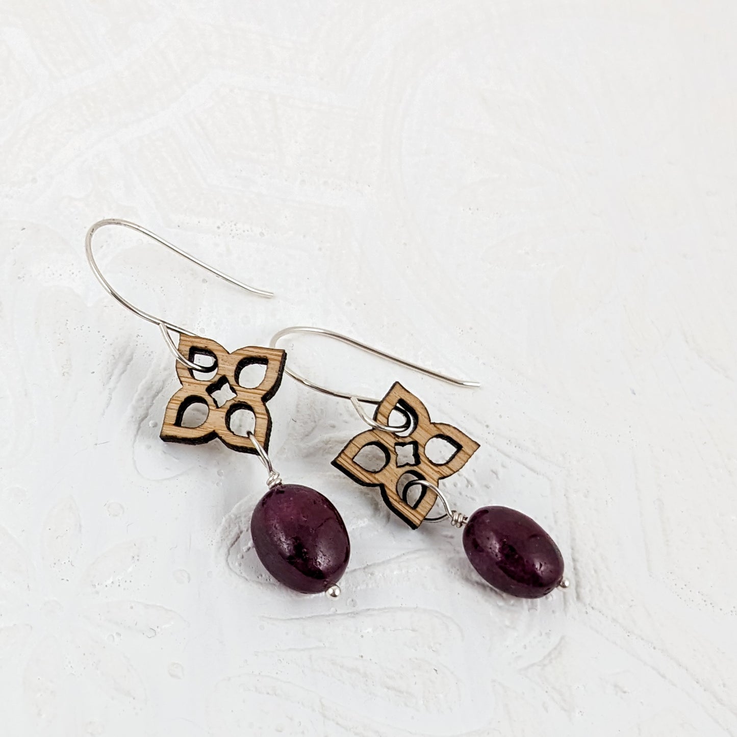 Quadrillium Earrings with Rubies