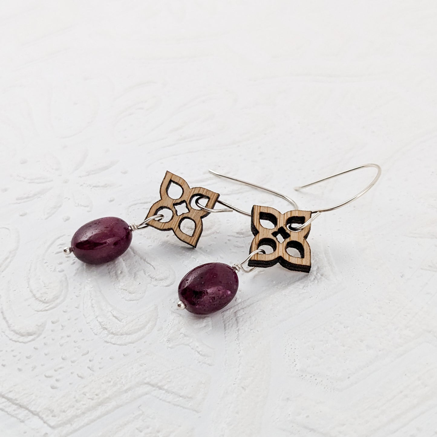 Quadrillium Earrings with Rubies