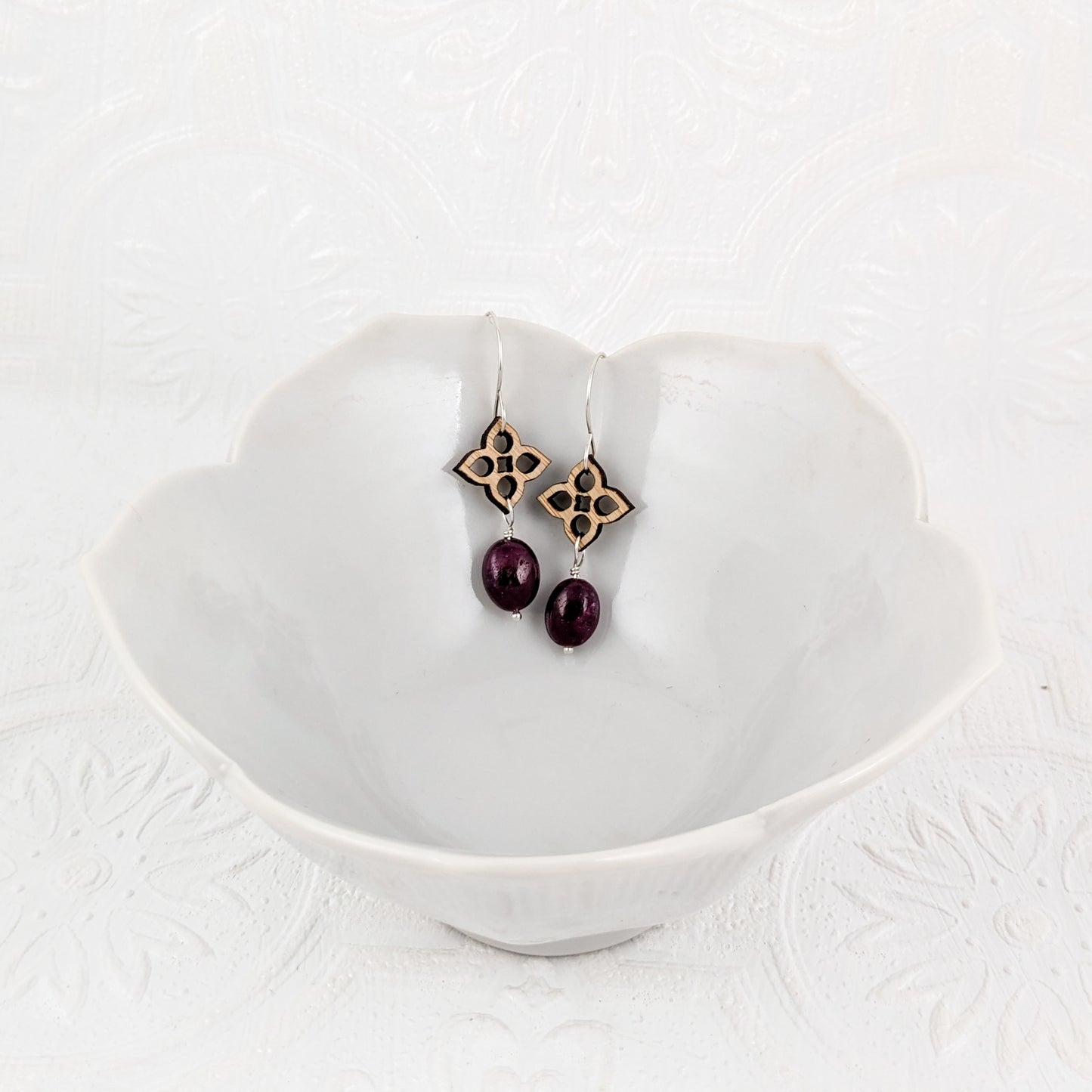 Quadrillium Earrings with Rubies