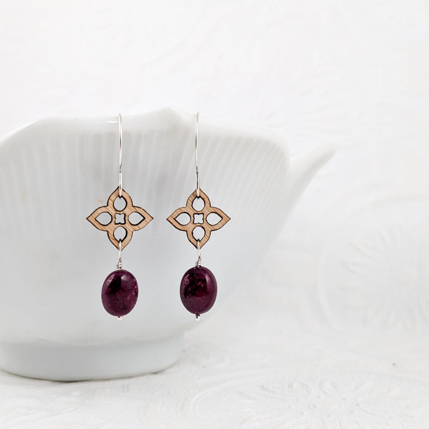 Quadrillium Earrings with Rubies