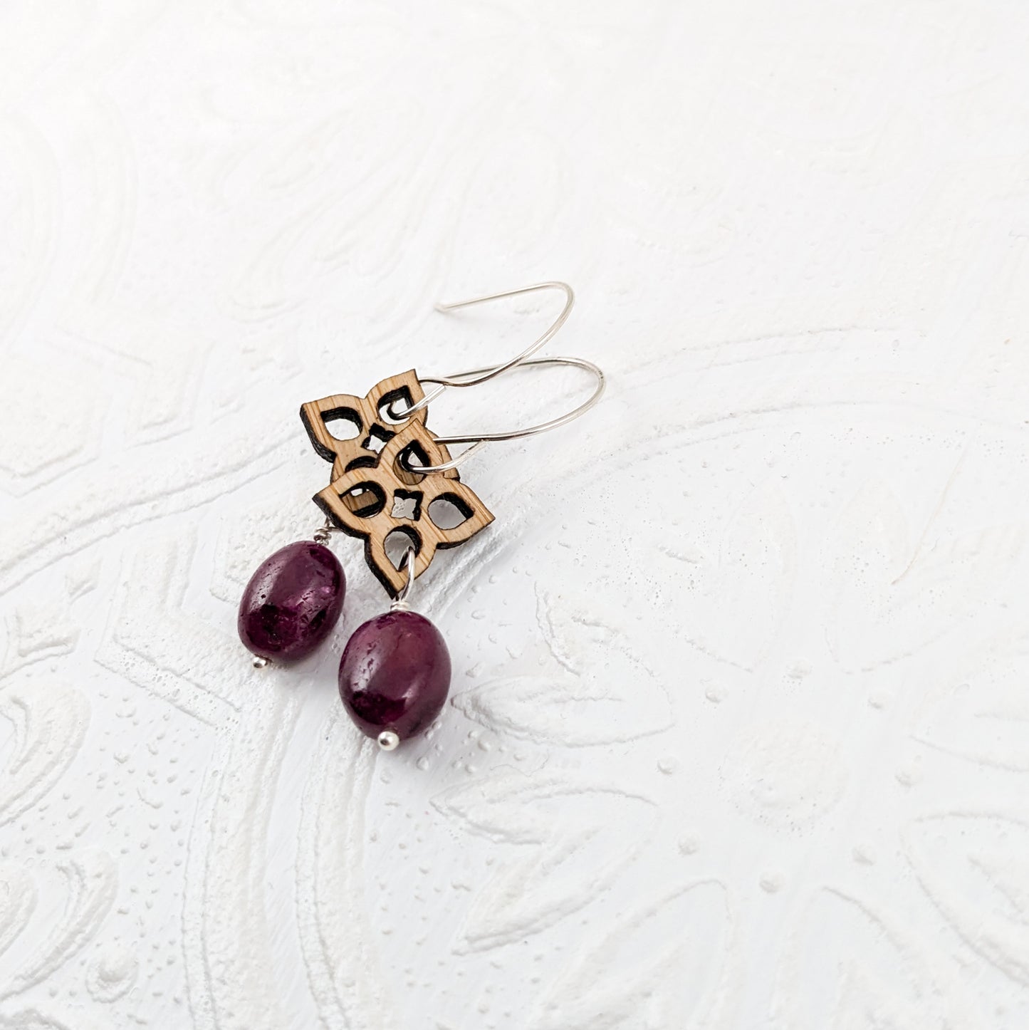 Quadrillium Earrings with Rubies