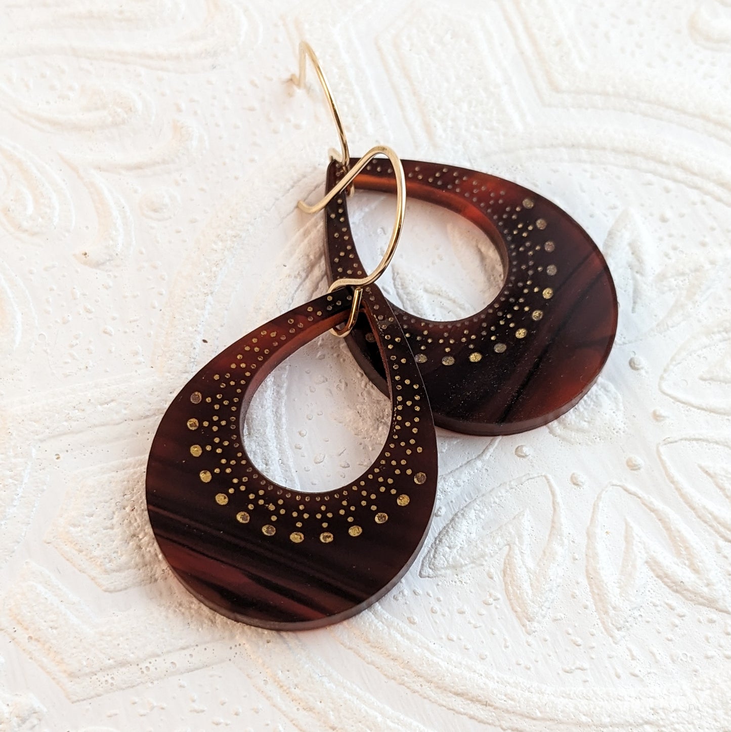 Coucher de Soleil Earrings in Faux Tortoiseshell