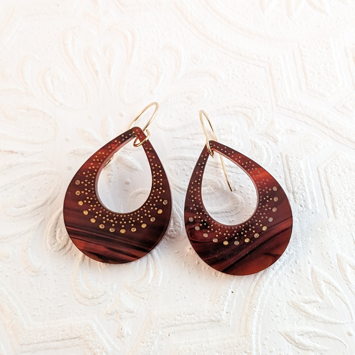 Coucher de Soleil Earrings in Faux Tortoiseshell