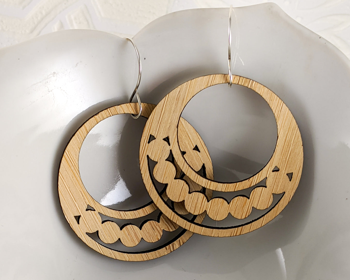 String of Pearls Earrings in Bamboo